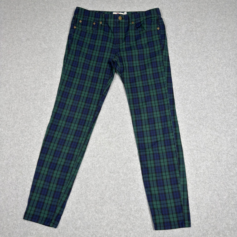 Vineyard Vines Tartan Plaid Pants Women's Size 4 Green Blue Slim Fit Casual